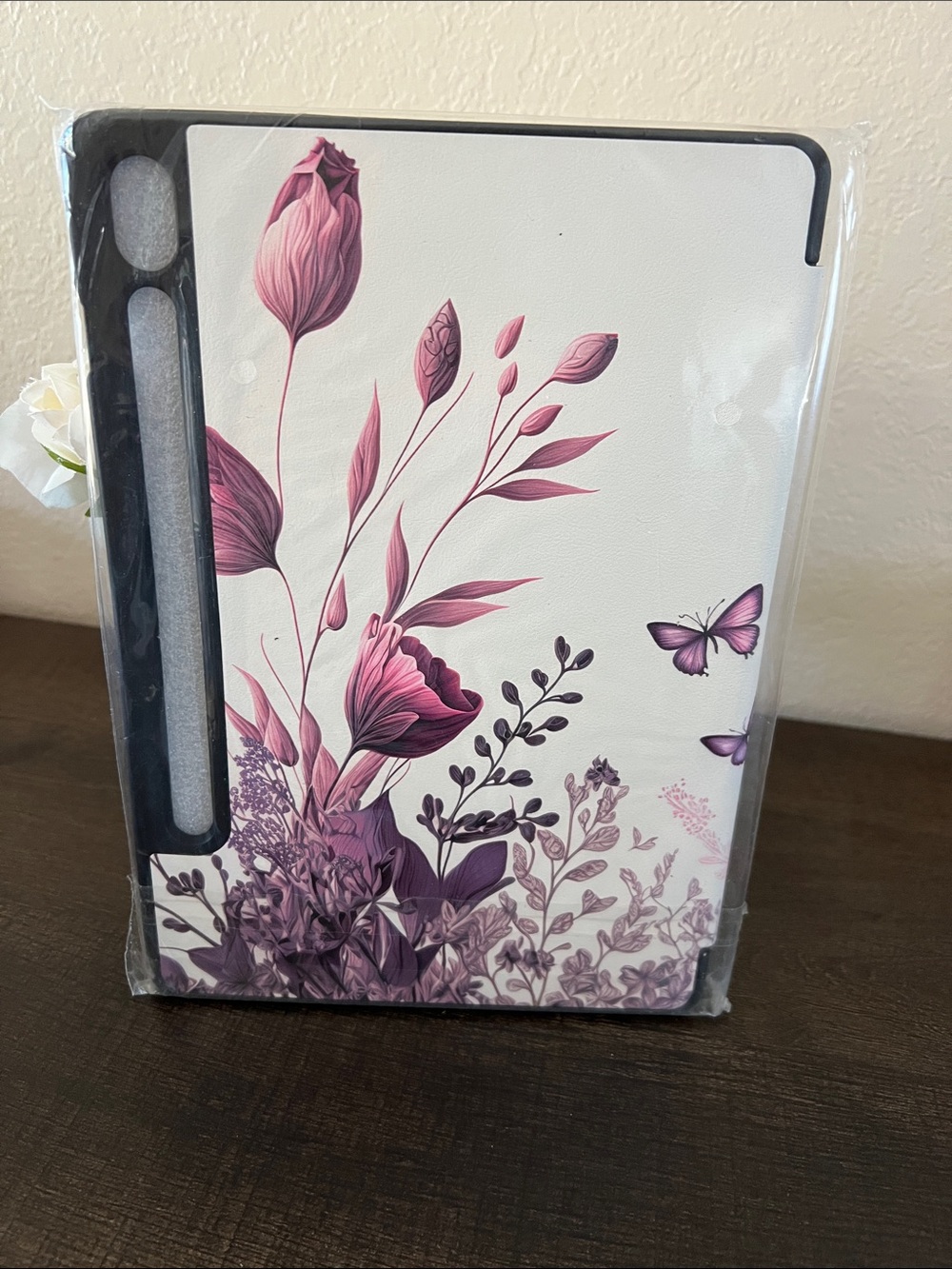 Purple Floral & Butterfly Tablet Cover for Galaxy S9